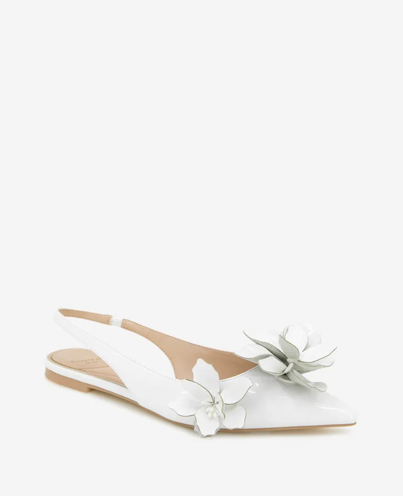Tayla Patent Floral Appliqué Slingback