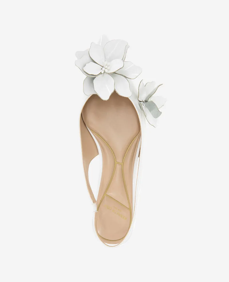 Tayla Patent Floral Appliqué Slingback
