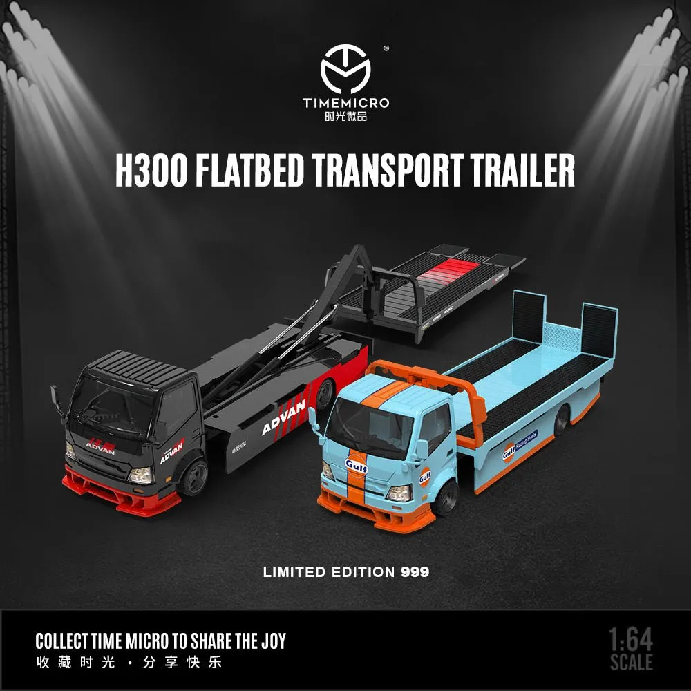 TimeMicro - 1:64 H300 FLATBED TRANSPORT TRAILER Diecast model car - Gulf Racing Fuels - TM647201